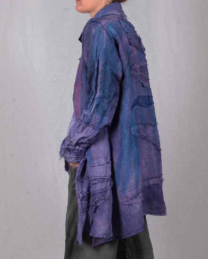 'purple explosion' detailed Belgian linen jacket