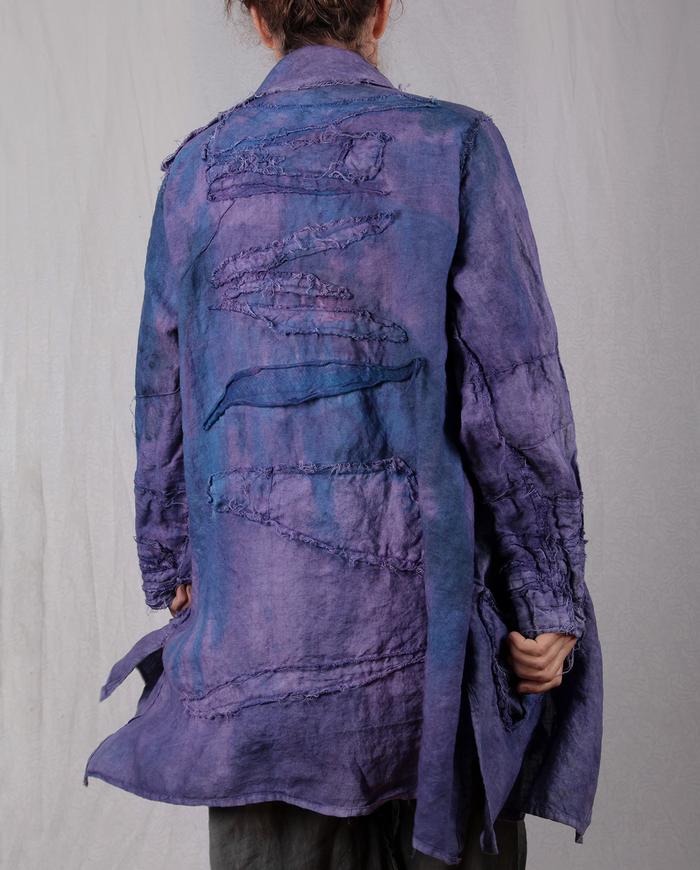 'purple explosion' detailed Belgian linen jacket