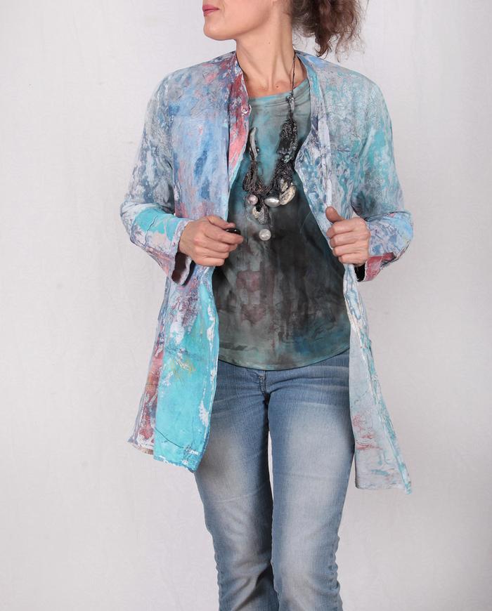 lightweight mixed cottons watercolor jacket