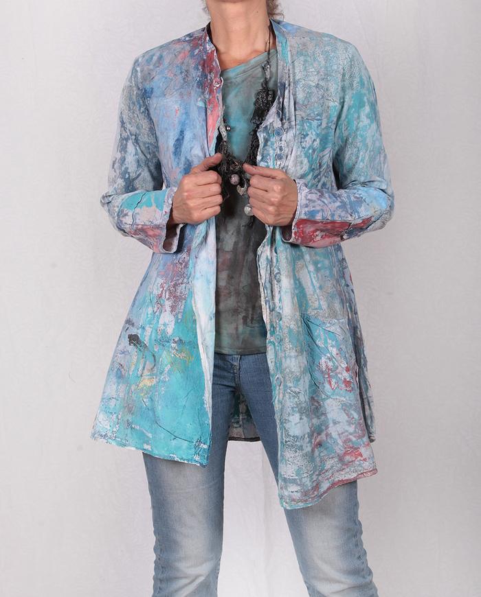 lightweight mixed cottons watercolor jacket