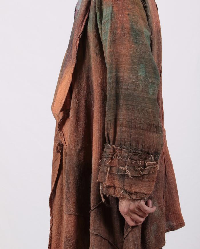 'copper odyssey' textured tussah silk lightweight one size jacket