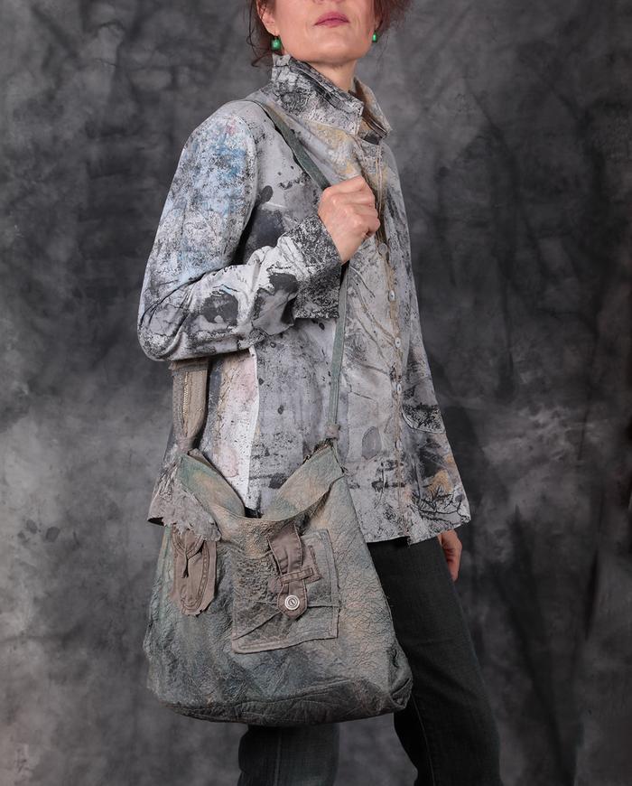 'take me to the moon' gray button-down shirt/jacket
