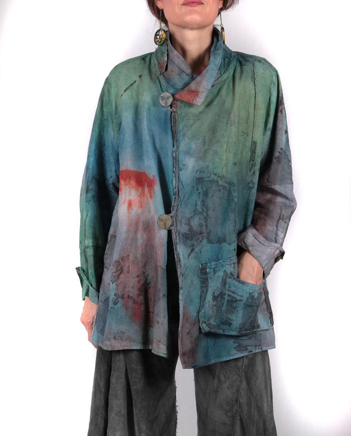 'summer soft' hand-painted linen jacket