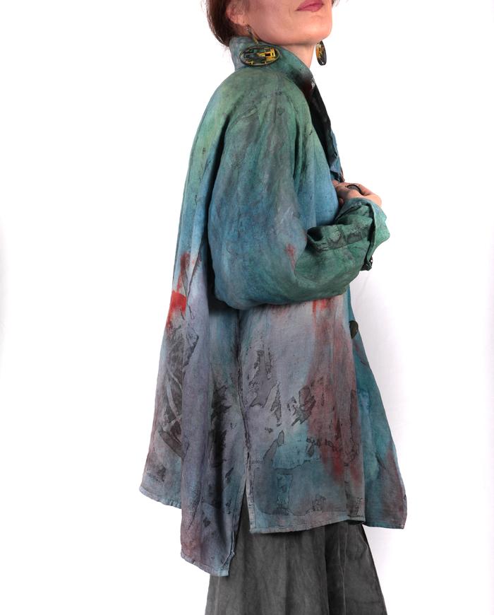 'summer soft' hand-painted linen jacket