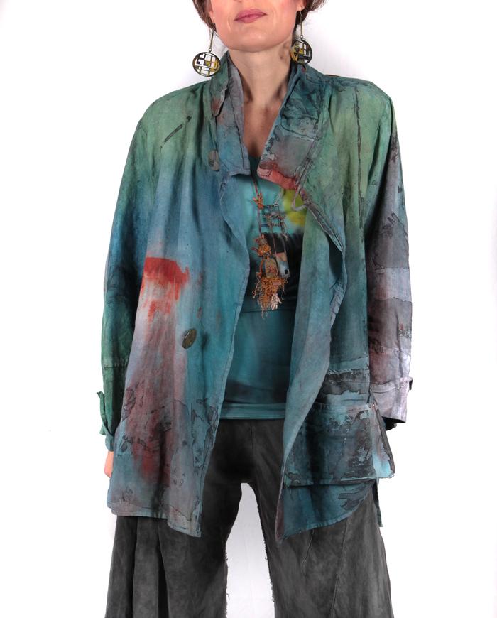 'summer soft' hand-painted linen jacket