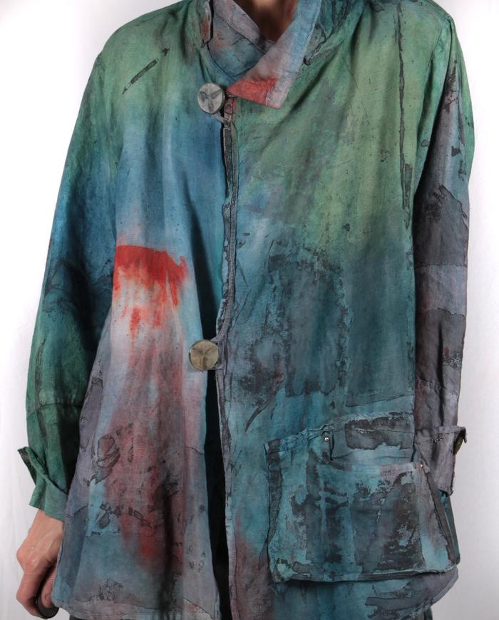 'summer soft' hand-painted linen jacket