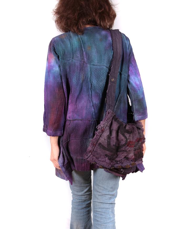 'aurora borealis' double gauze hand-painted top