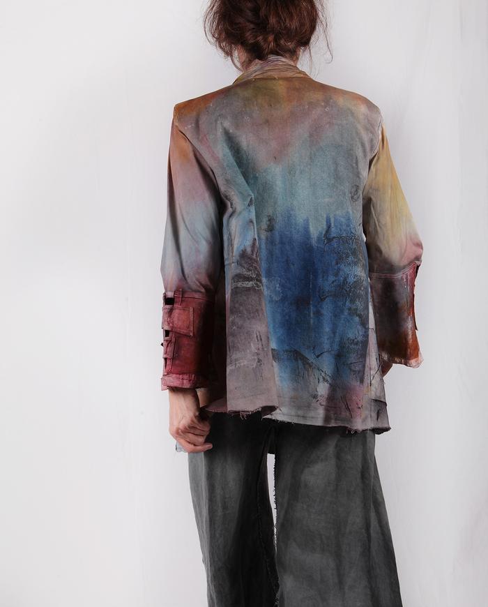 detailed multi-color mixed cottons hand-painted jacket