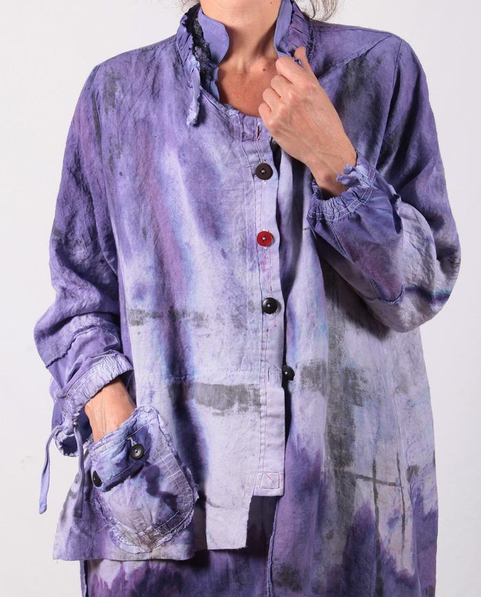 Belgian linen playful hand-painted jacket