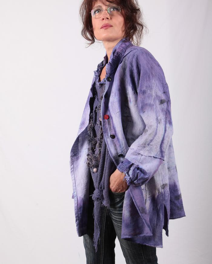 Belgian linen playful hand-painted jacket