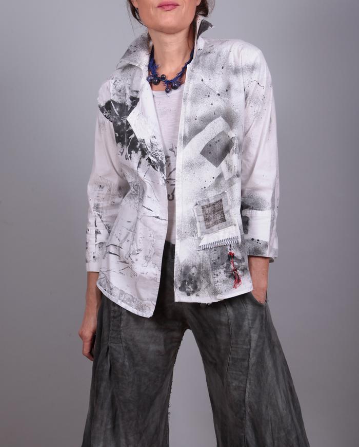 'bw squared' short black and white jacket 