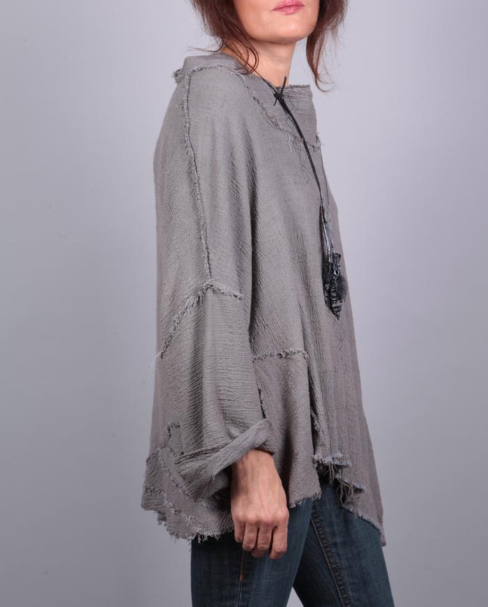 'take it easy' asymmetrical fall gauze one-size top