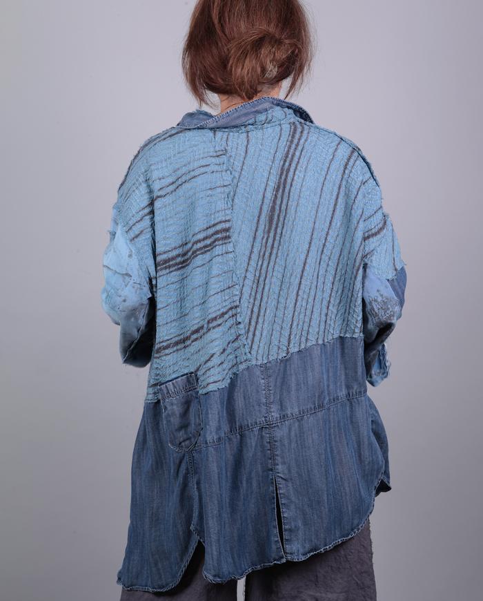 'blue denim dreams' patchwork roomy fall tunic