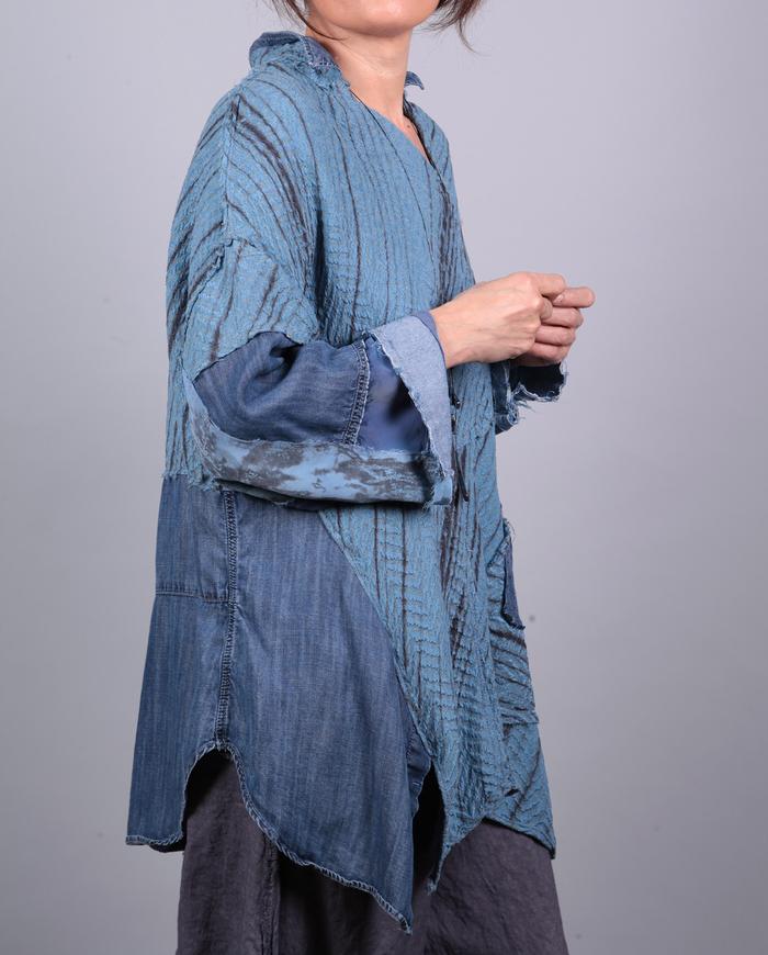 'blue denim dreams' patchwork roomy fall tunic