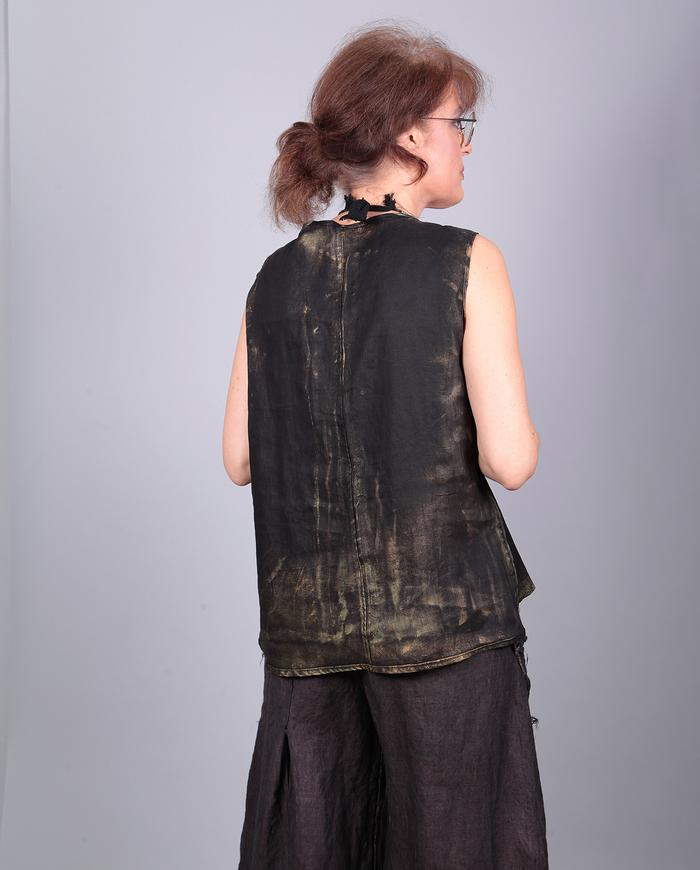 'blank pages' detailed asymmetrical black painted top