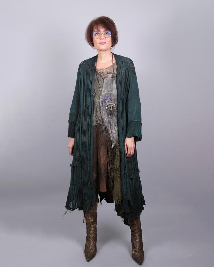 'all spruced up' linen knit long cardigan