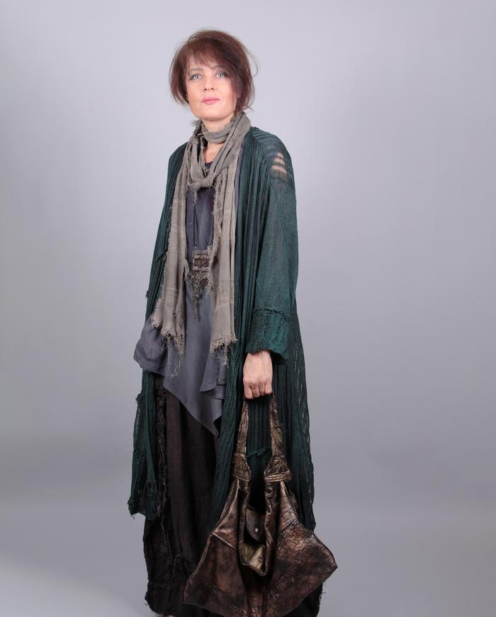 'all spruced up' linen knit long cardigan