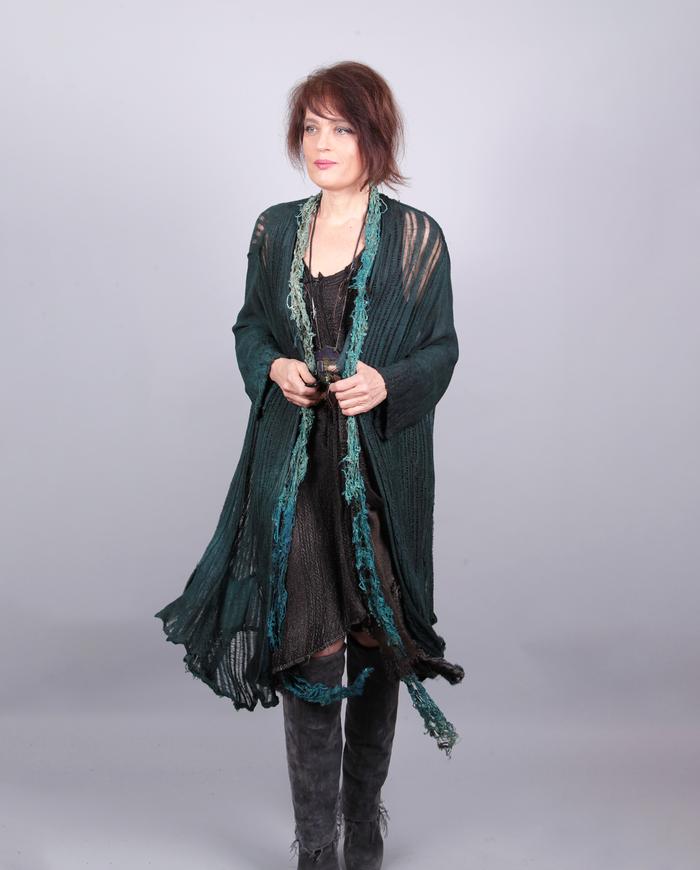 'all spruced up' linen knit long cardigan