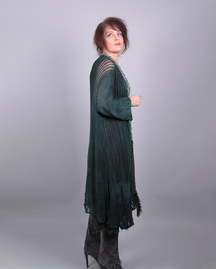 'all spruced up' linen knit long cardigan