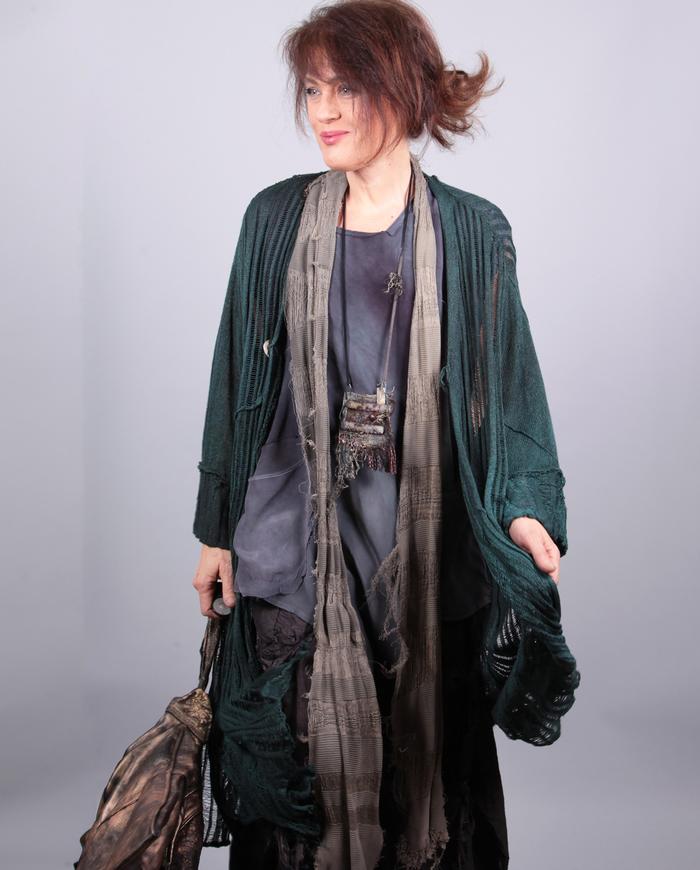 'all spruced up' linen knit long cardigan