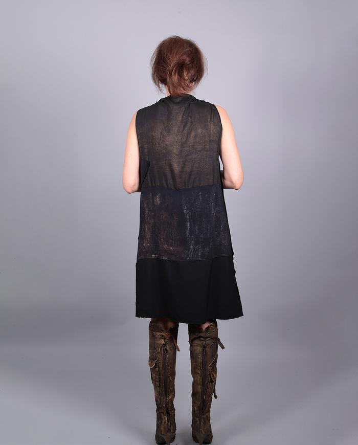 'almost a shift' hand-painted silk crepe dress