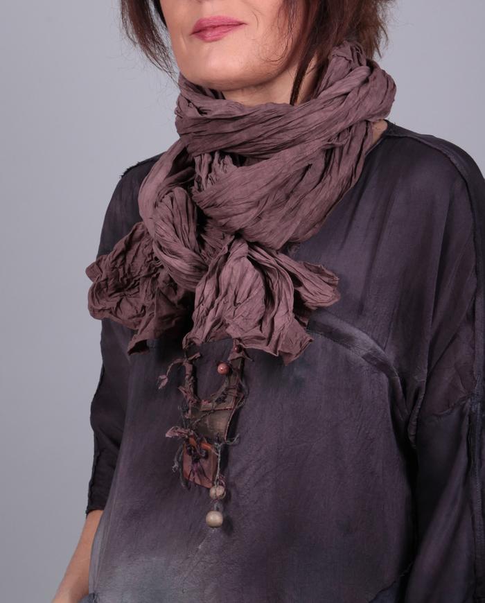 'extra lengths' crinkled batiste mauve scarf or shawl