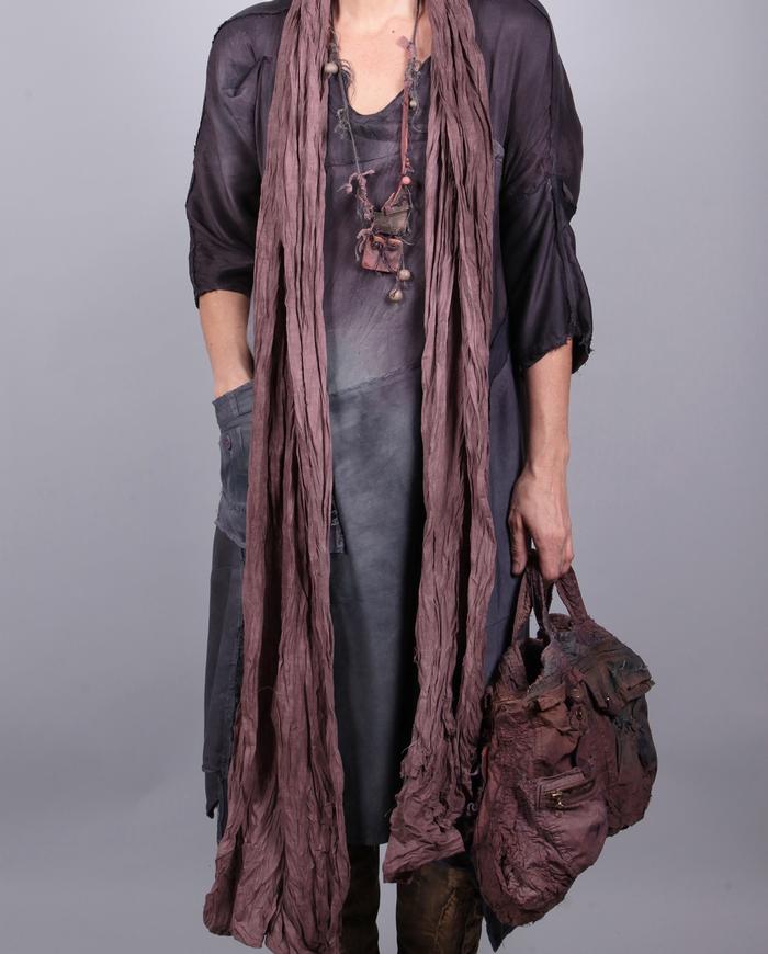 'extra lengths' crinkled batiste mauve scarf or shawl