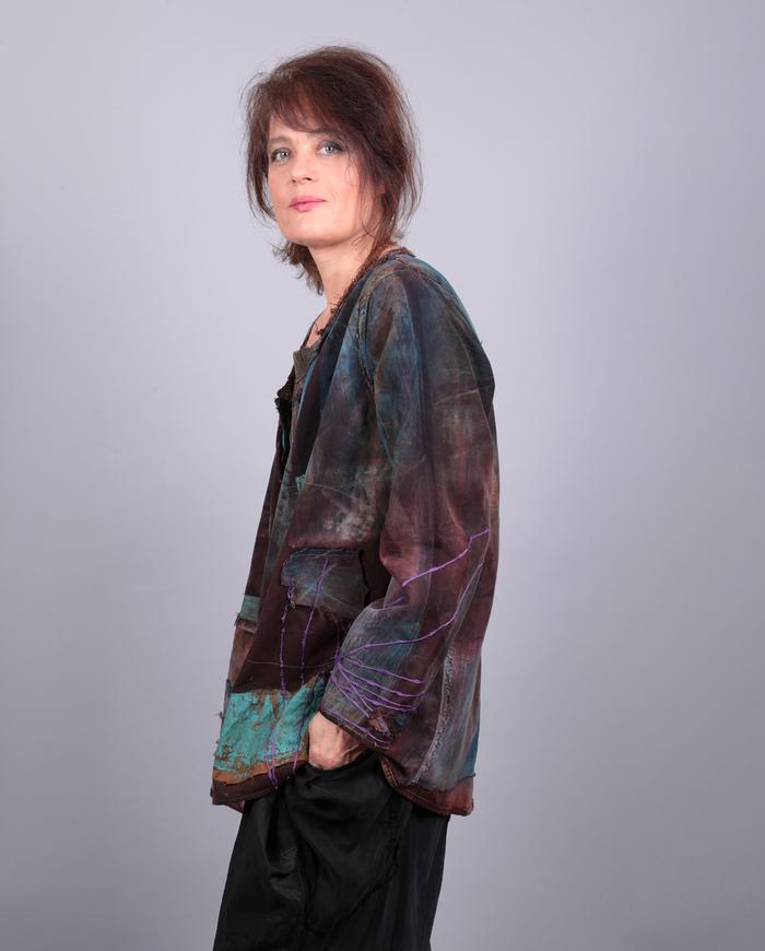 'precious gems' detailed wearable art jacket