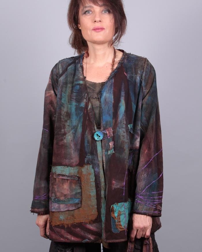 'precious gems' detailed wearable art jacket