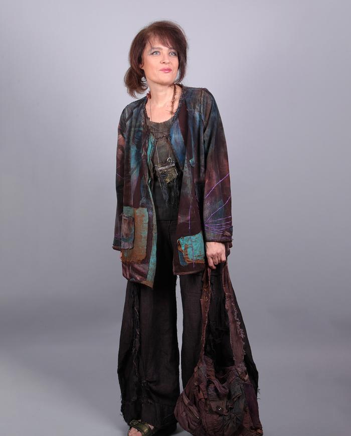 'precious gems' detailed wearable art jacket