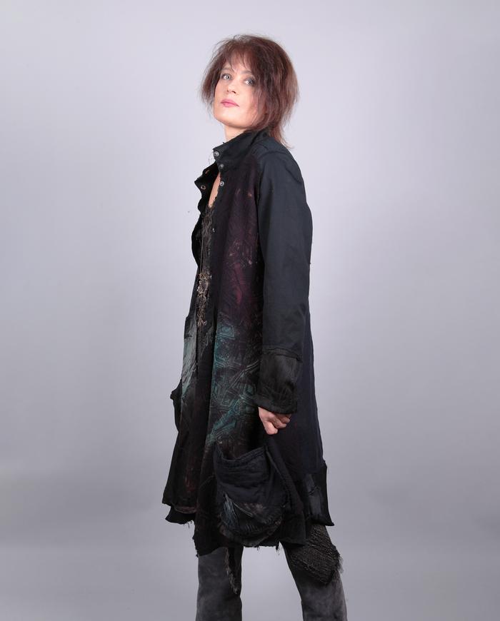 'mix it all up' patchwork snap-front kaftan