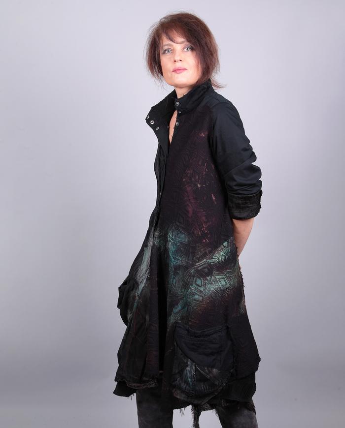 'mix it all up' patchwork snap-front kaftan