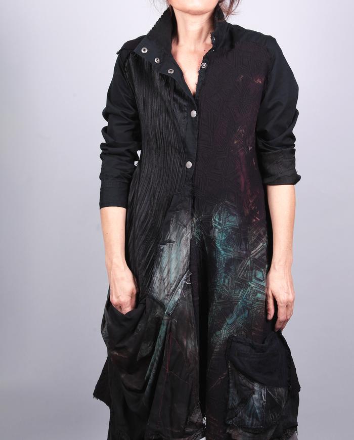 'mix it all up' patchwork snap-front kaftan