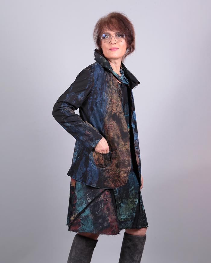 'road less traveled' lightweight cotton wearable art jacket