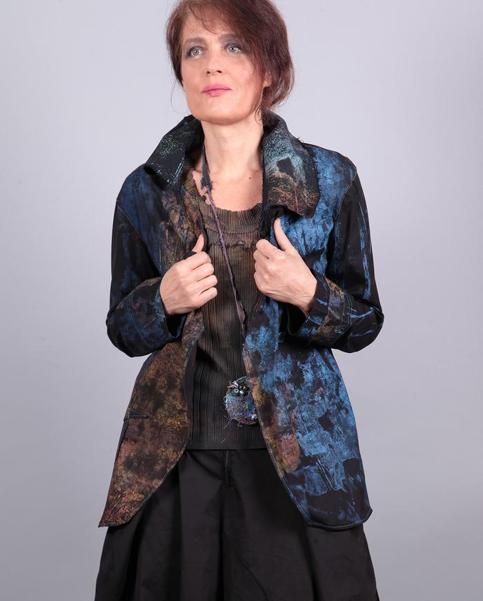 'road less traveled' lightweight cotton wearable art jacket