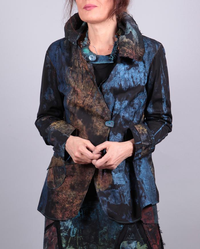 'road less traveled' lightweight cotton wearable art jacket