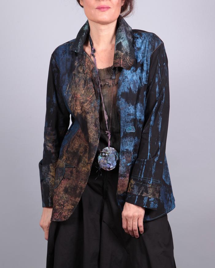 'road less traveled' lightweight cotton wearable art jacket