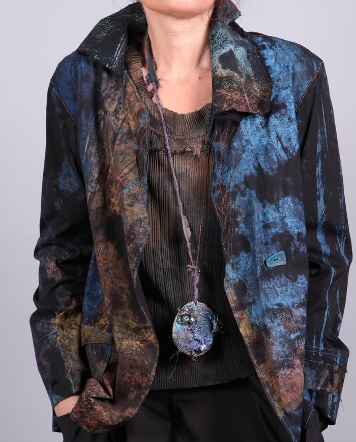 'road less traveled' lightweight cotton wearable art jacket