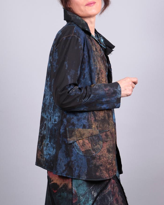 'road less traveled' lightweight cotton wearable art jacket