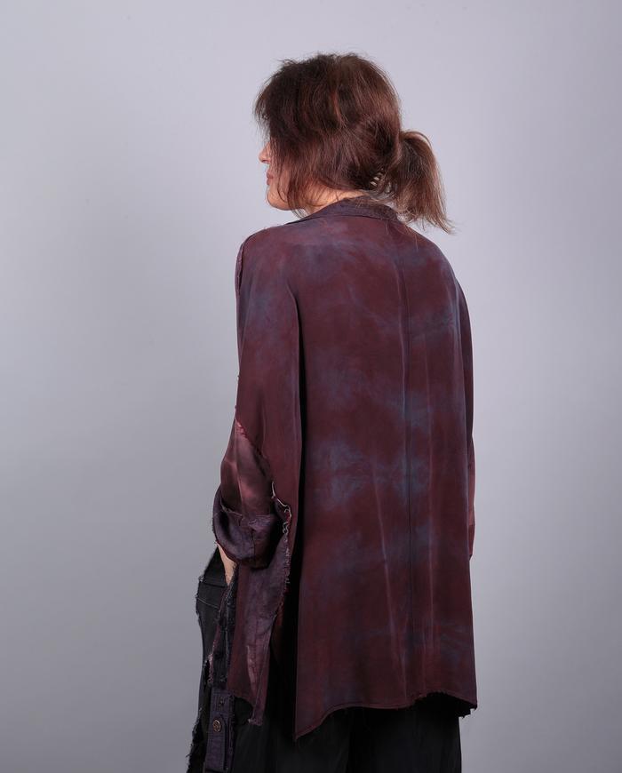 'the many shades of wine' drapey one size lagenlook silk jacket