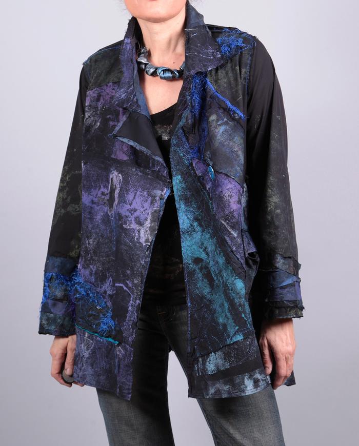'surprise me' patchwork over black relaxed jacket