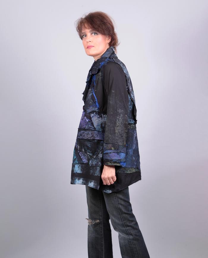 'surprise me' patchwork over black relaxed jacket