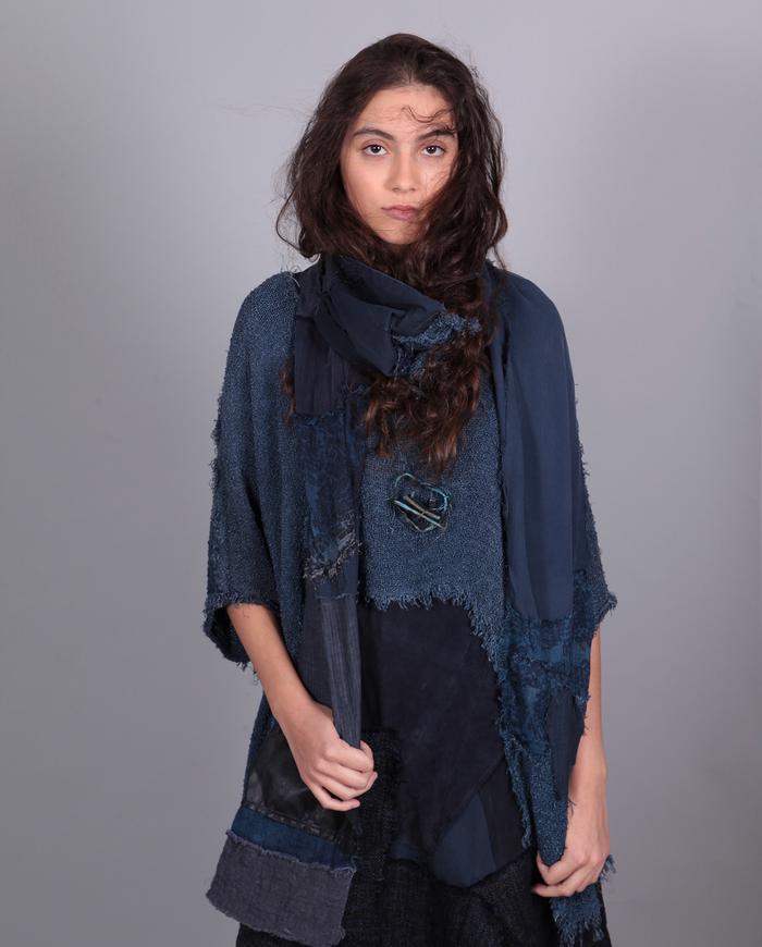 bohemian mixed fabrics long scarf