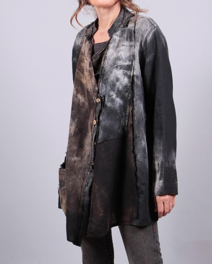 'Irish wonder' distressed loose-fitting linen jacket