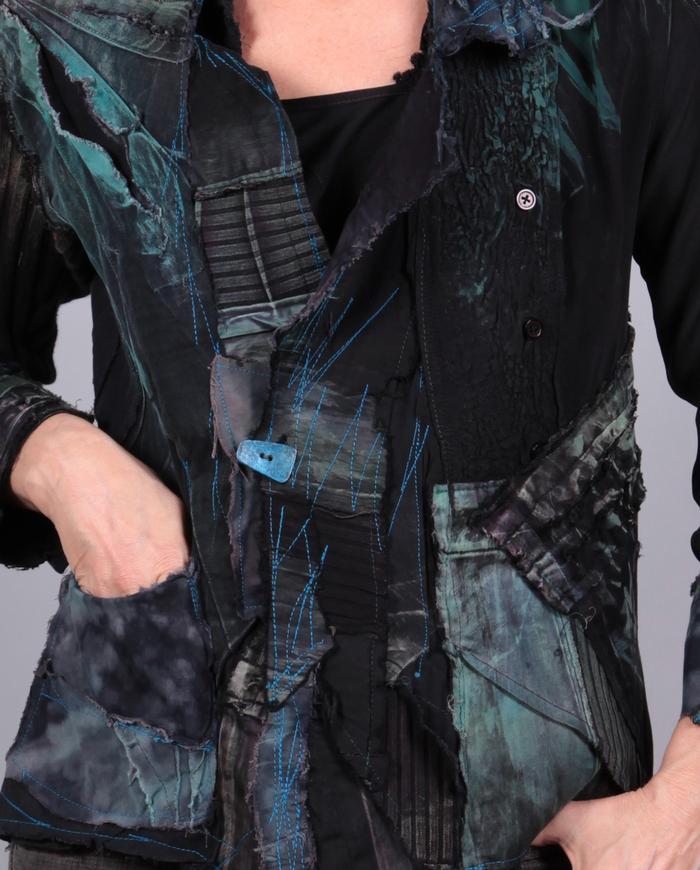 'in short' highly detailed patchwork jacket