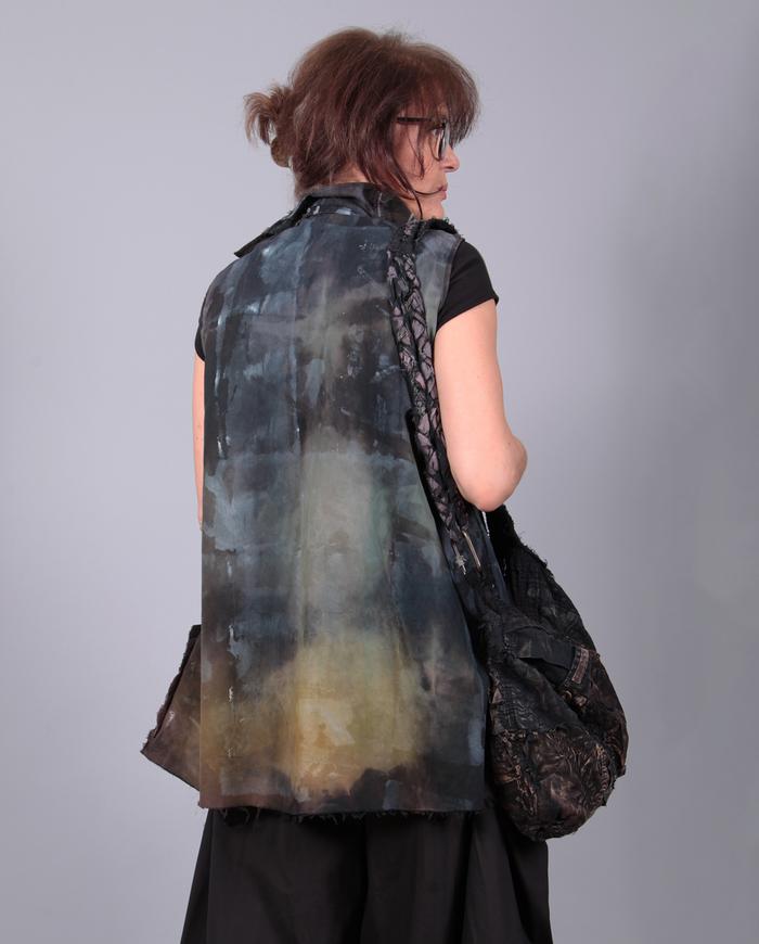 'grass is bluer' distressed modern vest