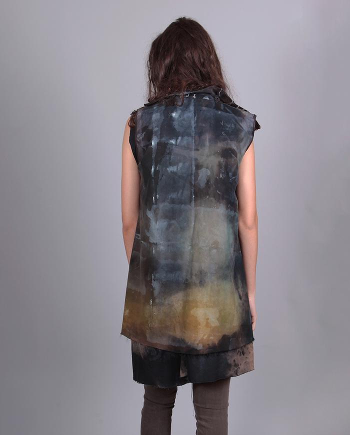 'grass is bluer' distressed modern vest