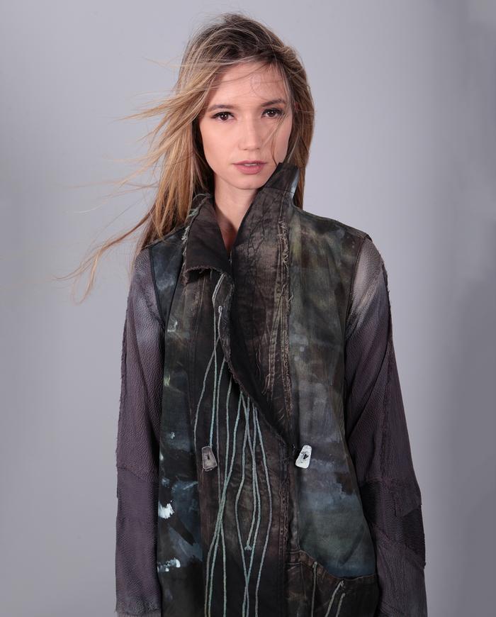 'grass is bluer' distressed modern vest