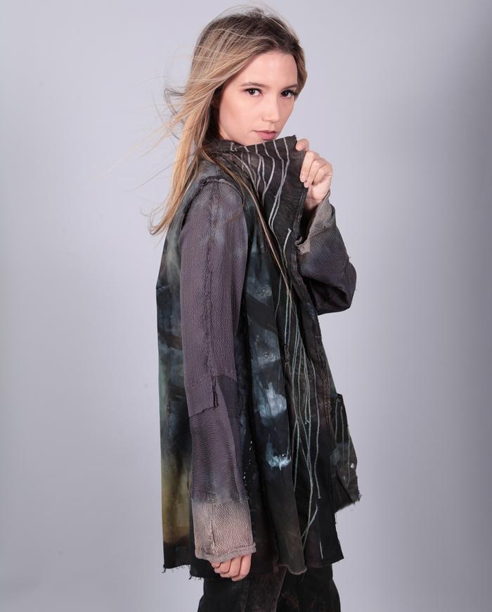 'grass is bluer' distressed modern vest