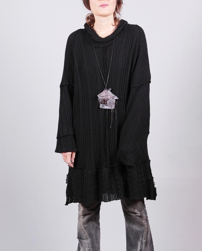'wrap me in cozy' long oversized black cashmere sweater dress